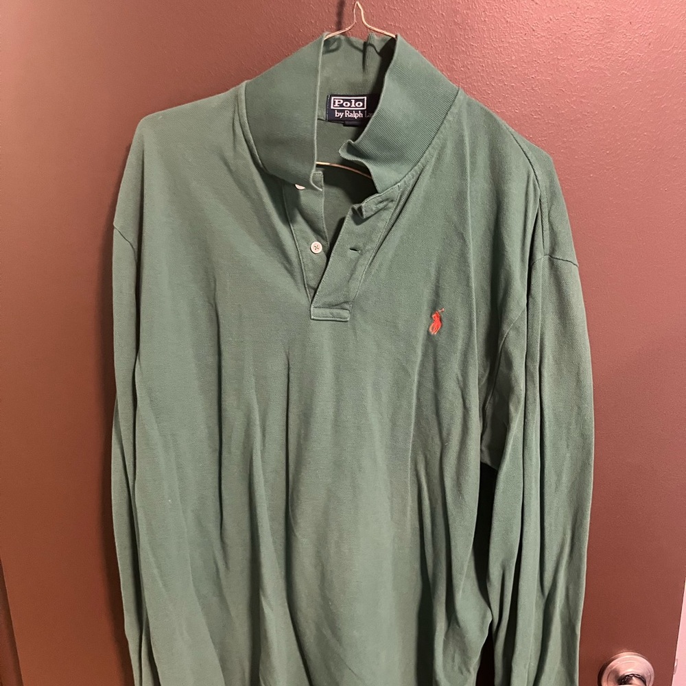Green Long Sleeve Ralph Lauren Men’s Polo